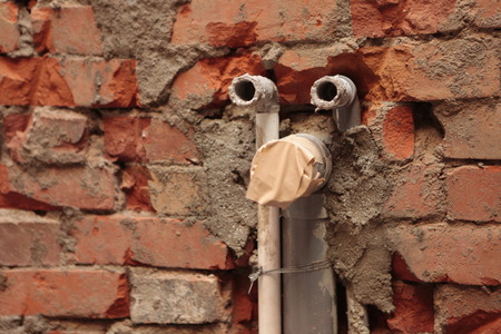 Plumbing Electrica,Pipes and electrical conduitsの写真素材