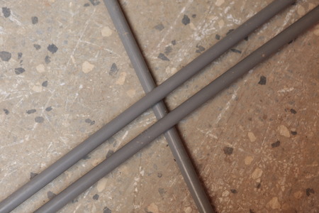 Plumbing Electrica,Pipes and electrical conduitsの写真素材
