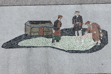 Traditional lifestyle to do with tile mosaic mural, Aboriginalのeditorial素材