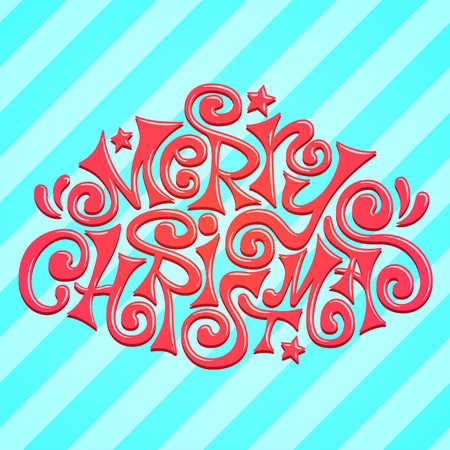 Cool Merry Christmas lettering - Xmas theme for your designsのイラスト素材
