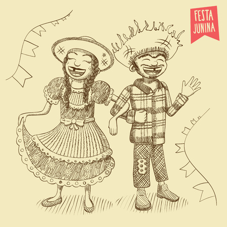 For brazilian typical June / St. John's Party themesのイラスト素材