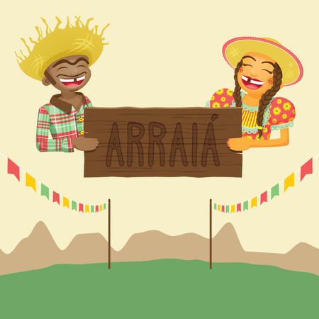 Brazilian June Party Theme Design Elementsのイラスト素材