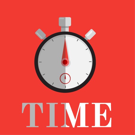 Stopwatch with text "Time" on red beackgroundのイラスト素材