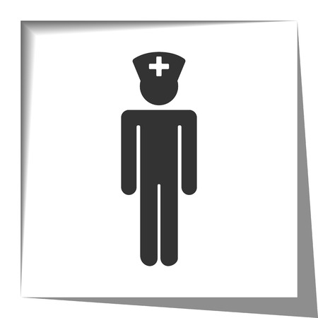 Doctor icon with cut out shadow effectのイラスト素材