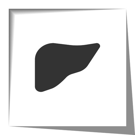 Liver icon with cut out shadow effectのイラスト素材