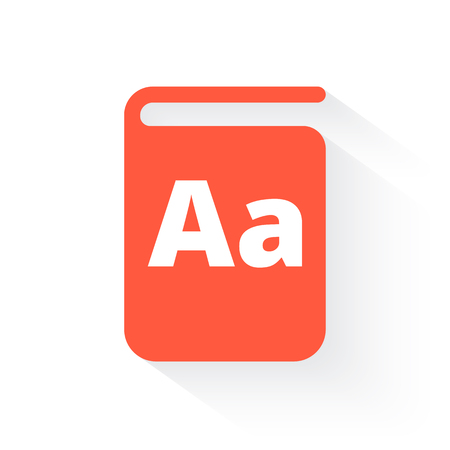 text book in orange with drop shadow on whiteのイラスト素材