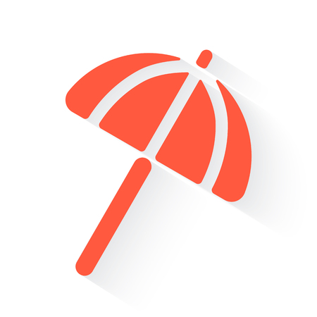 Parasol symbol in orange withdrop shadow on whiteのイラスト素材