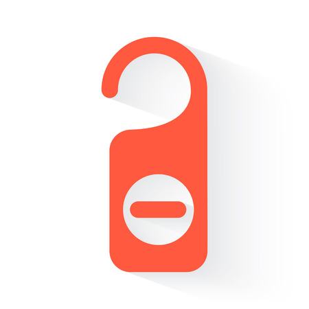 Hotel Hanger symbol in orange withdrop shadow on whiteのイラスト素材