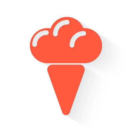 Ice Cream symbol in orange withdrop shadow on whiteのイラスト素材