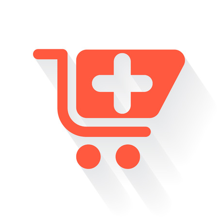 Orange Pharmacy Store symbol with drop shadow on white backgroundのイラスト素材