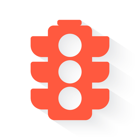 Traffic Light symbol in orange withdrop shadow on whiteのイラスト素材