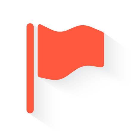 Flag symbol in orange withdrop shadow on whiteのイラスト素材