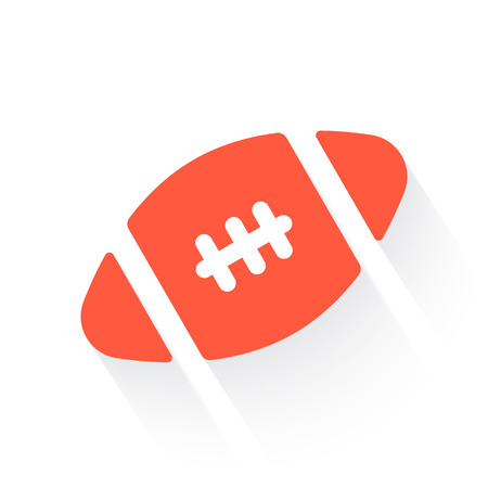 american football in orange with drop shadow on whiteのイラスト素材
