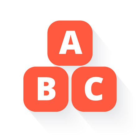 abc blocks in orange with drop shadow on whiteのイラスト素材