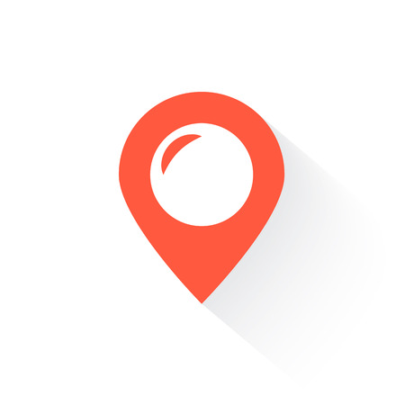 place in orange with drop shadow on whiteのイラスト素材