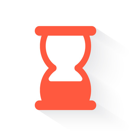 hourglass in orange with drop shadow on whiteのイラスト素材