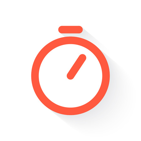 timer in orange with drop shadow on whiteのイラスト素材
