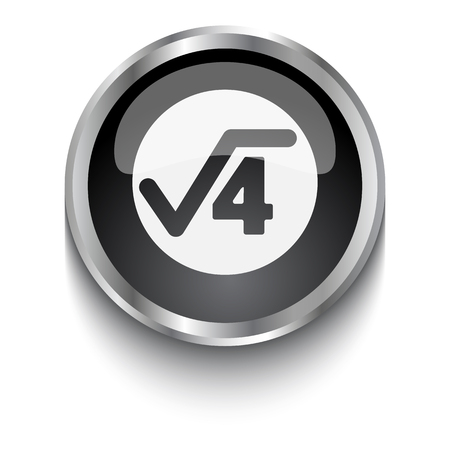 White Square Root symbol on black web buttonのイラスト素材