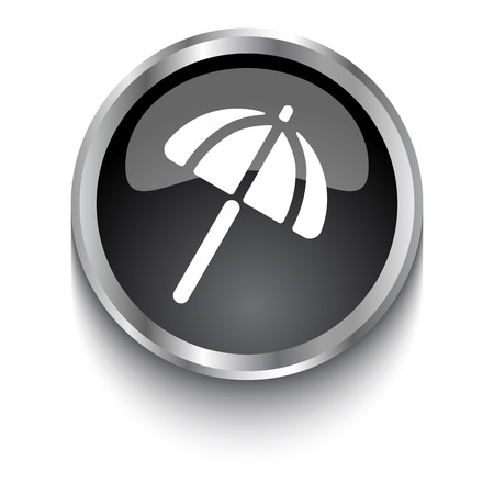 White Parasol symbol on black web buttonのイラスト素材