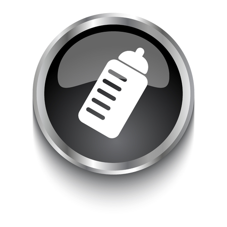 White Sport Drink symbol on black glossy web buttonのイラスト素材
