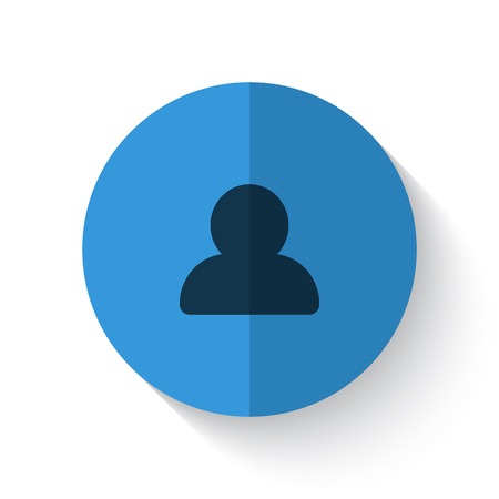 Flat style Profile illustration on blue folded circle with shadows on whiteのイラスト素材