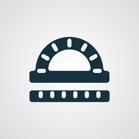 Flat Protractor Ruler iconのイラスト素材