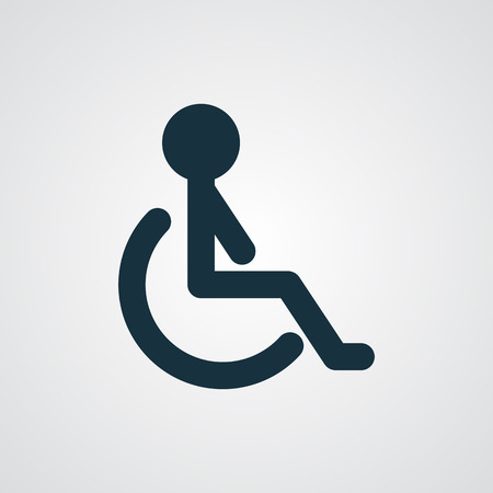 Flat Wheel Chair iconのイラスト素材