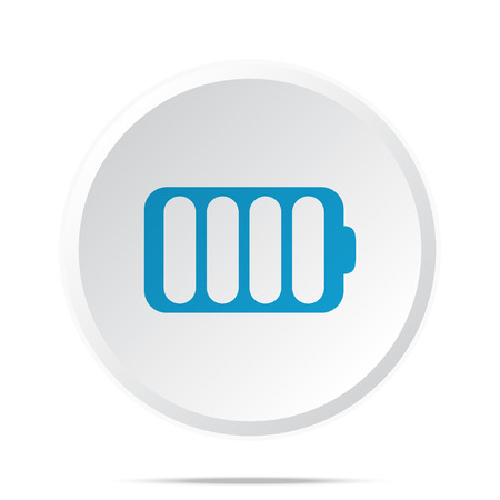 Flat blue Battery icon on circle web button on whiteのイラスト素材