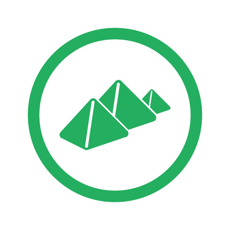 Flat green Pyramids icon and green circleのイラスト素材