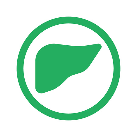 Flat green Liver icon and green circleのイラスト素材