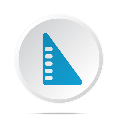Flat blue Set Square icon on circle web button on whiteのイラスト素材