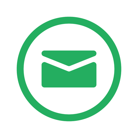 Flat green Mail icon and green circleのイラスト素材