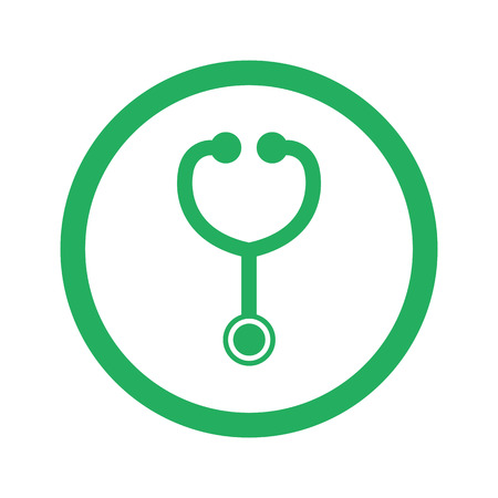 Flat green Stethoscope icon and green circleのイラスト素材
