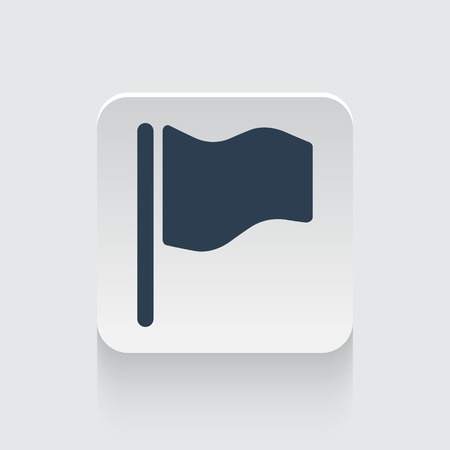 Flat black Flag icon on rounded square web buttonのイラスト素材