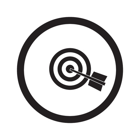 Flat black Target web icon in circle on white backgroundのイラスト素材