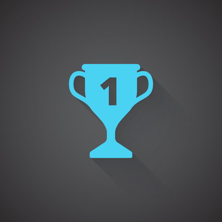 Flat Trophy web app icon on dark backgroundのイラスト素材