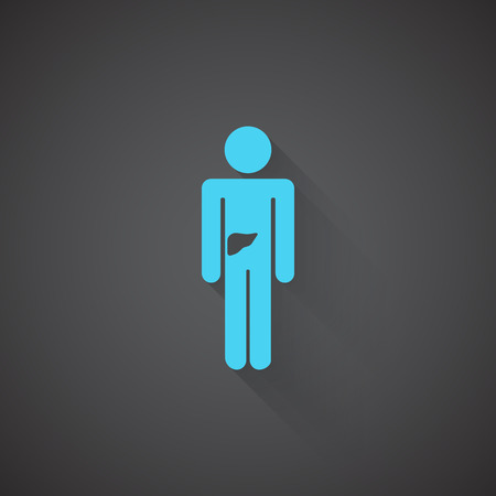 Flat Liver web app icon on dark backgroundのイラスト素材