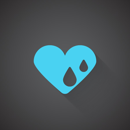 Flat Heart Water web app icon on dark backgroundのイラスト素材