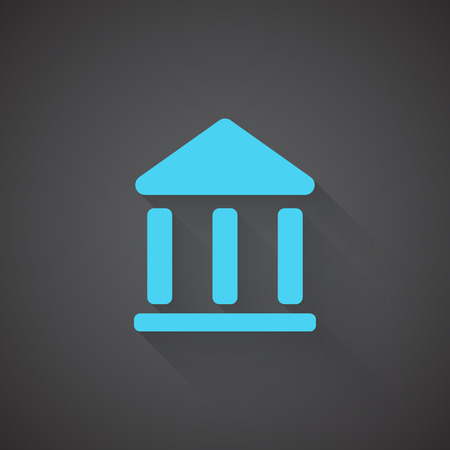 Flat Institution web app icon on dark backgroundのイラスト素材