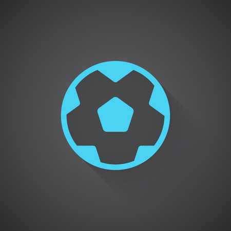 Flat Soccer Ball web app icon on dark backgroundのイラスト素材