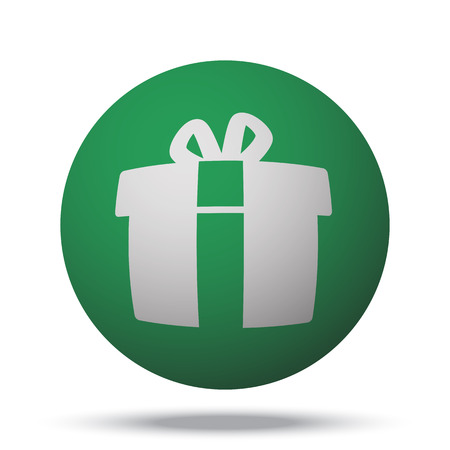 White Gift  web icon on green sphere ballのイラスト素材