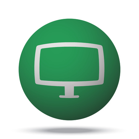 White Computer Screen web icon on green sphere ballのイラスト素材