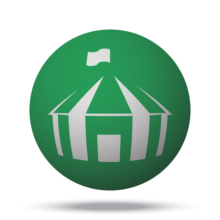White Party Tent web icon on green sphere ballのイラスト素材