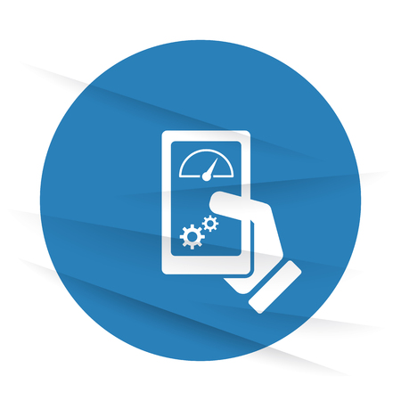 White Smartphone Test icon label on wrinkled paperのイラスト素材