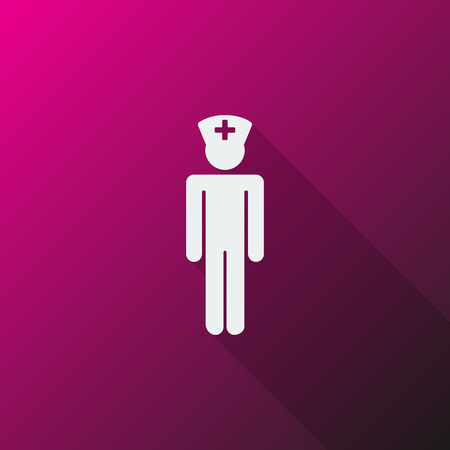 White Doctor icon on pink backgroundのイラスト素材