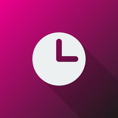 White Clock icon on pink backgroundのイラスト素材