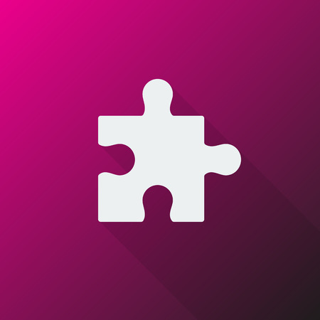 White Puzzle icon on pink backgroundのイラスト素材