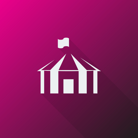 White Party Tent icon on pink backgroundのイラスト素材