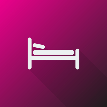 White Bed icon on pink backgroundのイラスト素材