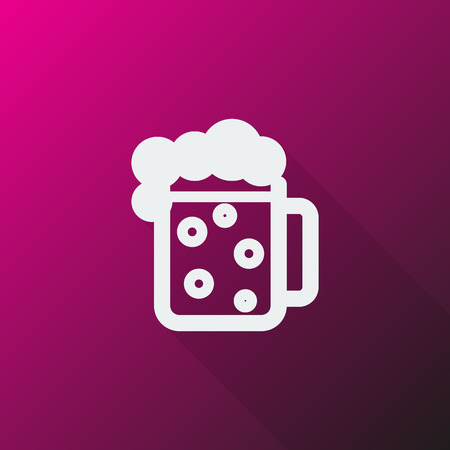 White Beer icon on pink backgroundのイラスト素材